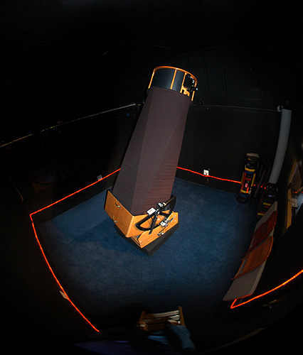 Douglas Observatory with constellation Orion and Sirus